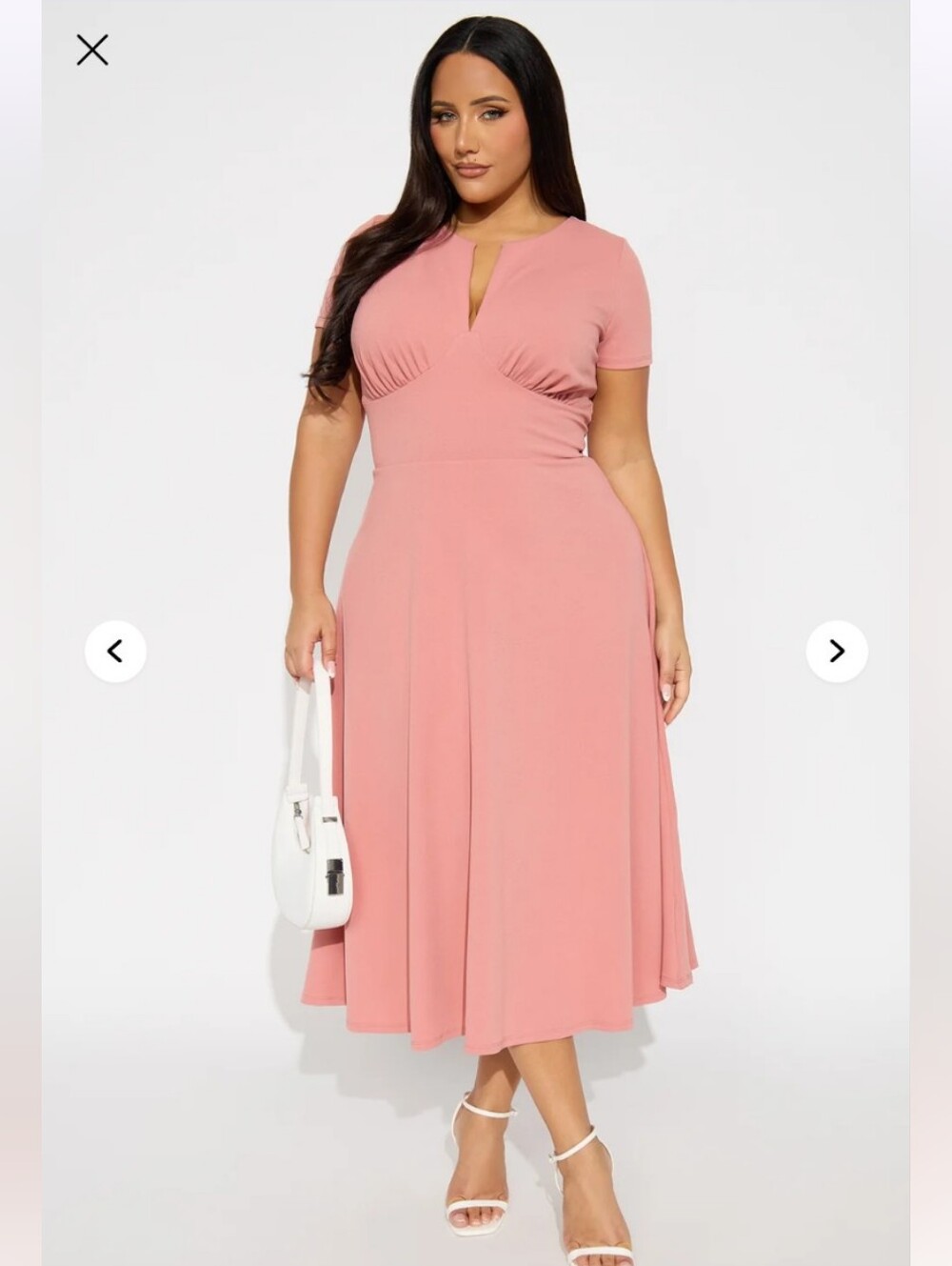 Fashion Nova Charolette Short Sleeve Midi Dress 1X Mauve (EUC)